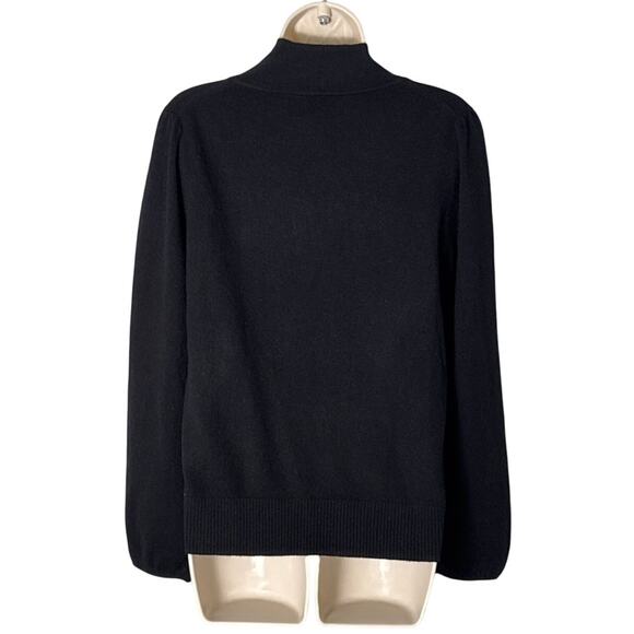 J. Crew Everyday Tie Neck Keyhole Cashmere Sweater Black Size M - Picture 5 of 11